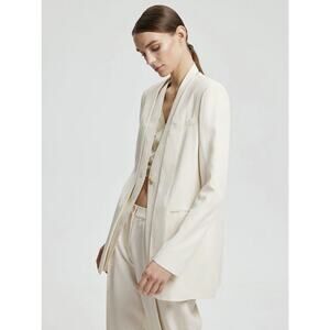 NWT Lattelier Linen-Blend Layered Blazer